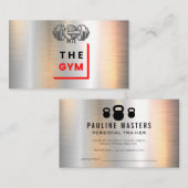 Der Fitnessraum | Dumbbell | Metallic Terminkarte (Vorne/Hinten)