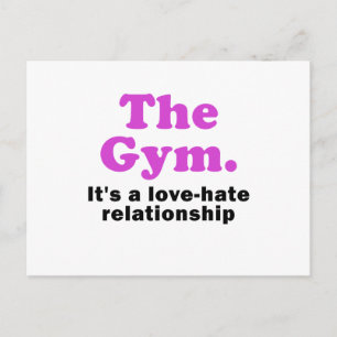 Der Fitnessraum ist eine Liebe Hass-Beziehung Postkarte