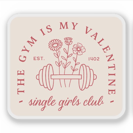 Der Fitnessraum ist mein valentiner Mädchenclub fü Aufkleber (Vorderseite)