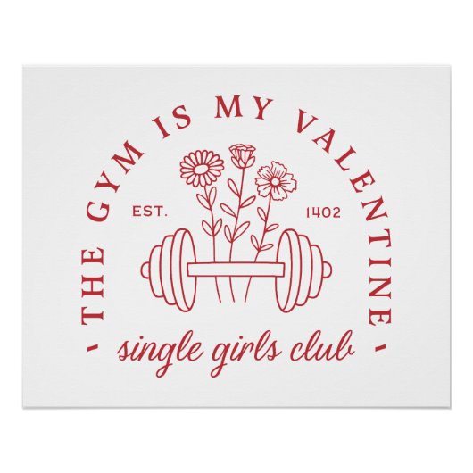 Der Fitnessraum ist mein valentiner Mädchenclub fü Poster (Vorderseite)