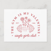 Der Fitnessraum ist mein valentiner Single Girls F Postkarte (Vorderseite)