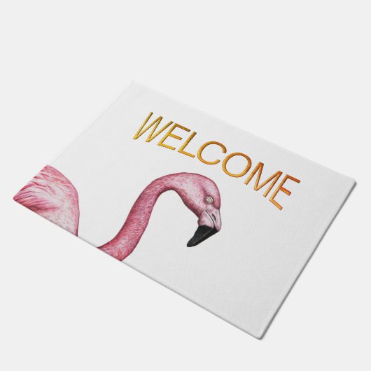 Der Flamingo Fußmatte (Schrägansicht)