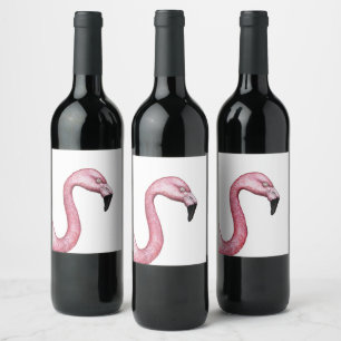 Der Flamingo Weinetikett