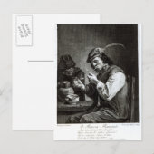 Der flämische Raucher Postkarte (Vorne/Hinten)