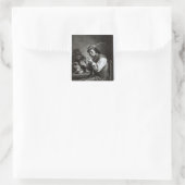 Der flämische Raucher Quadratischer Aufkleber (Tasche)