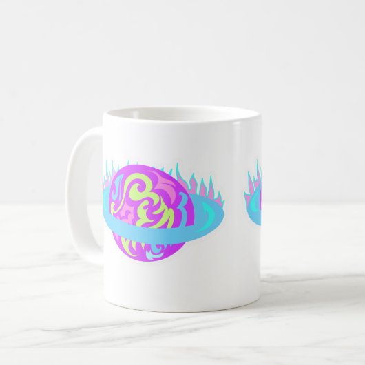 Der flammende Saturn! Kaffeetasse (Vorderseite Links)