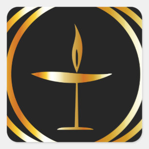 Der Flammenhaufen Quadratischer Aufkleber