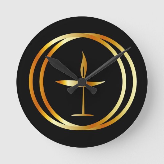 Der Flammenhaufen Runde Wanduhr (Vorderseite)