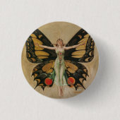 Der Flapper - Schmetterlings Mädchen  Button (Vorderseite)