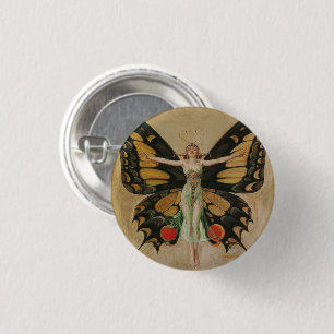 Der Flapper - Schmetterlings Mädchen Button