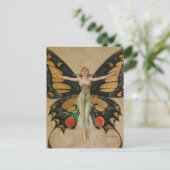 Der Flapper - Schmetterlings Mädchen Postkarte (Stehend Vorderseite)
