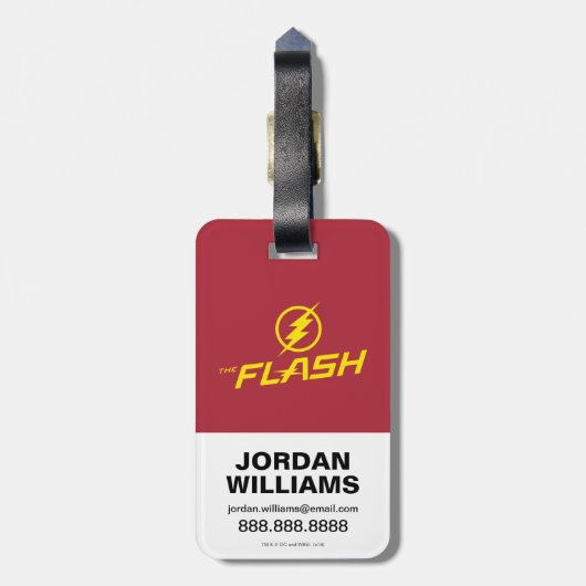 Der Flash | "Blitzschläge" Grafik Gepäckanhänger (Rückseite vertikal)