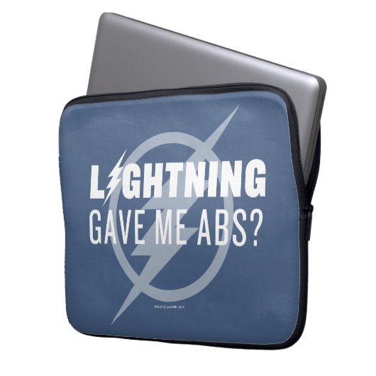 Der Flash | "Der Blitz gab mir Abs?" Laptopschutzhülle (Vorderseite Links)