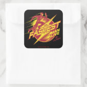 Der Flash | Der schnellste Mensch lebt Quadratischer Aufkleber (Tasche)
