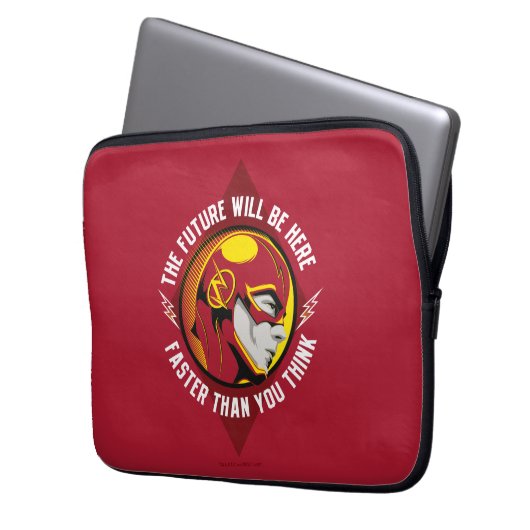 Der Flash | "Die Zukunft wird hier sein" Laptopschutzhülle (Vorderseite Links)