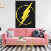 Der Flash | Gelbe BrustEmblem Leinwanddruck (Insitu (Wohnzimmer))