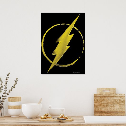 Der Flash | Gelbe BrustEmblem Poster (Küche)