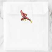 Der Flash im Angriff Quadratischer Aufkleber (Tasche)