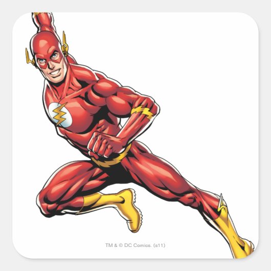 Der Flash im Angriff Quadratischer Aufkleber (Vorderseite)