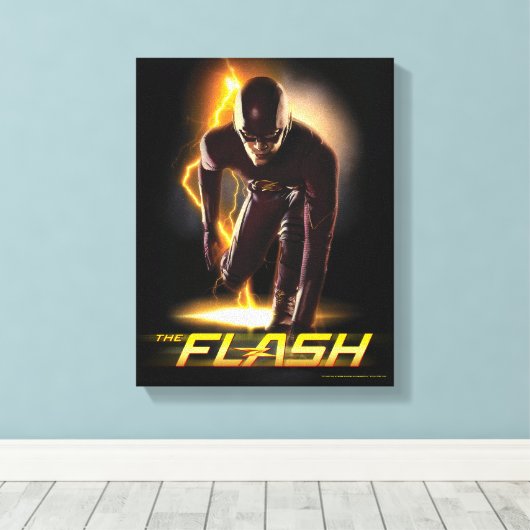 Der Flash | Startposition Sprint Leinwanddruck (Insitu (Holzboden))