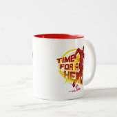 Der Flash | "Zeit für einen Helden" Grafik Zweifarbige Tasse (VorderseiteRechts)