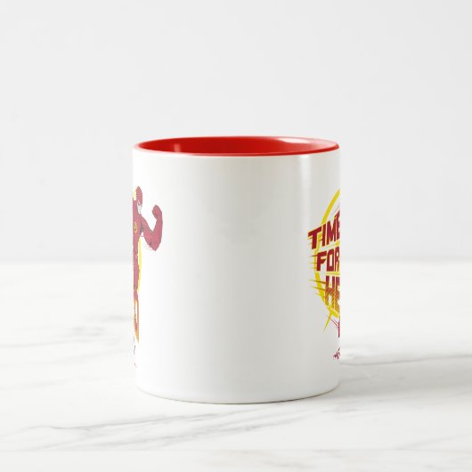 Der Flash | "Zeit für einen Helden" Grafik Zweifarbige Tasse (Mittel)