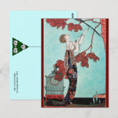 DER FLATTERHAFTE VOGEL, MODEDESIGNERIN POSTKARTE (Vorne/Hinten)