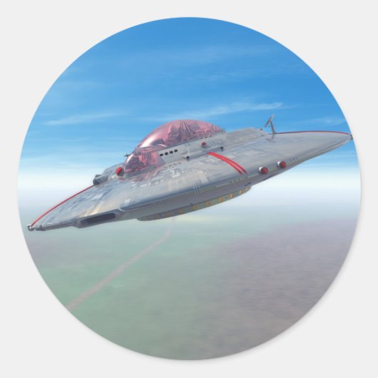 Der flatternde Saucer-Aufkleber Runder Aufkleber (Vorderseite)