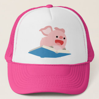 Der Fliegen-Buch-und Cartoon-Schwein-Hut Truckerkappe