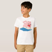 Der Fliegen-Buch-und Cartoon-Schwein-KinderT - T-Shirt (Vorne ganz)
