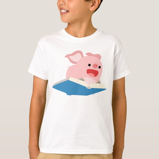 Der Fliegen-Buch-und Cartoon-Schwein-KinderT - T-Shirt (Vorderseite)