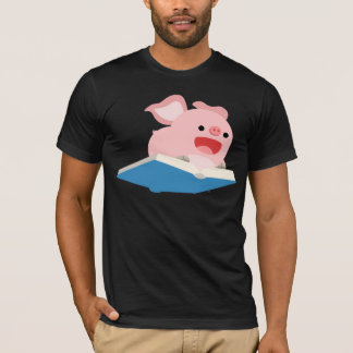 Der Fliegen-Buch-und Cartoon-Schwein-T - Shirt