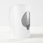 Der Fliegen-Schädel Mattglas Bierglas (Vorderseite Links)