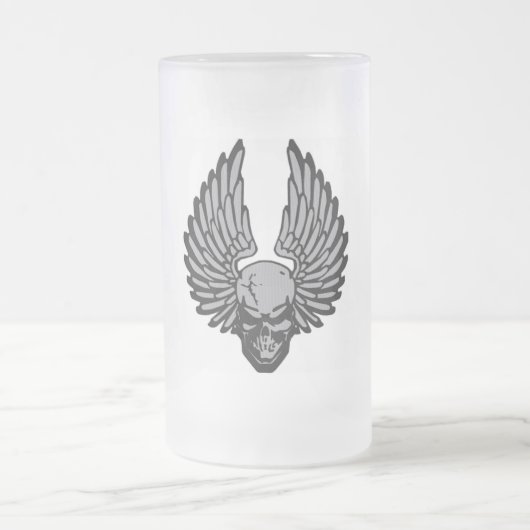 Der Fliegen-Schädel Mattglas Bierglas (Mittel)