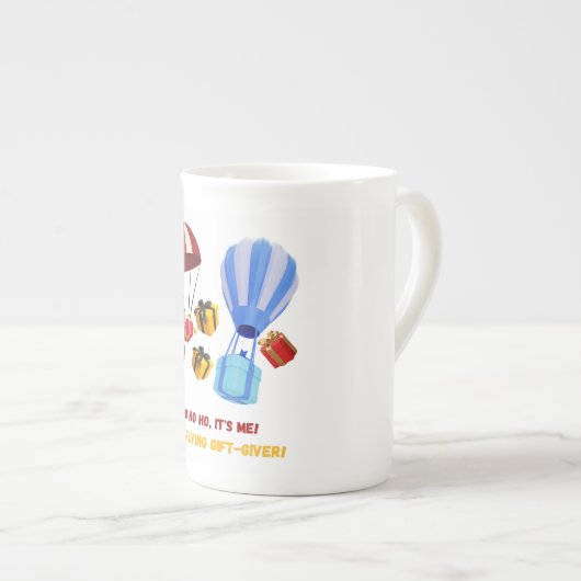 Der fliegende Herren-Basic-T - Shirt Porzellantasse (Vorderseite Rechts)