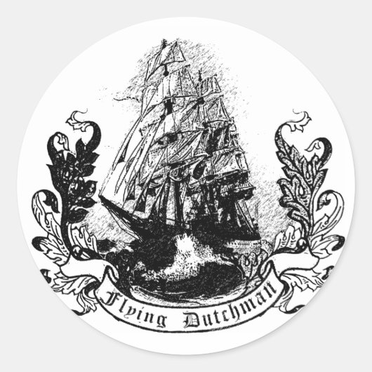 Der fliegende Holländer Runder Aufkleber (Vorderseite)