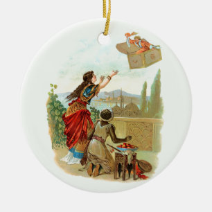 Der fliegende Koffer  Keramik Ornament