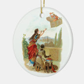 Der fliegende Koffer  Keramik Ornament (Links)