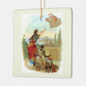 Der fliegende Koffer  Keramikornament (Links)