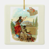 Der fliegende Koffer  Keramikornament (Rückseite)