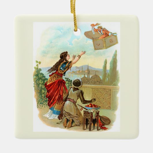 Der fliegende Koffer  Keramikornament (Vorderseite)