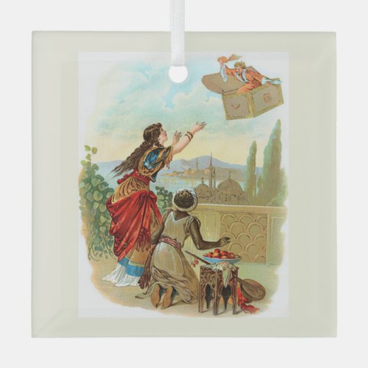 Der fliegende Koffer  Ornament Aus Glas (Vorderseite)