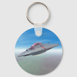 Der fliegende Saucer-Schlüsselanhänger Schlüsselanhänger
