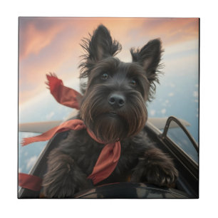 Der fliegende schottische Terrier Dog Fliese