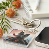 Der fliegende schottische Terrier Dog Schlüsselanhänger (Vorderseite rechts)