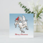 Der fliegende Weihnachtsbock Feiertagskarte (Stehend Vorderseite)