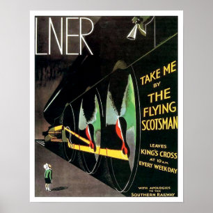 Der Fliegenscotsman-Zug - mittleres Plakat