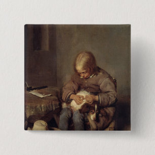 Der Floh-Fänger c.1655 Button