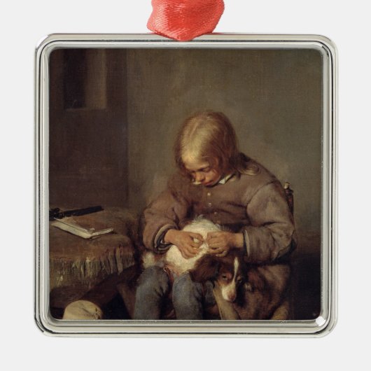 Der Floh-Fänger c.1655 Silbernes Ornament (Vorne)