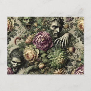 Der florabanische Kult - Gotisches Blumendesign Feiertagspostkarte